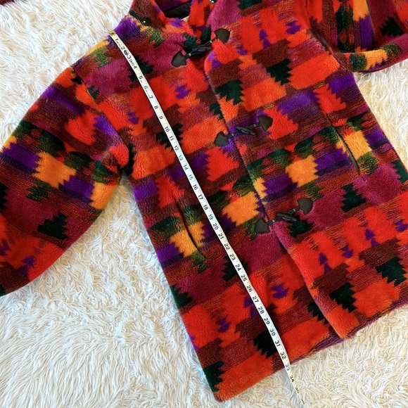 Vintage Monterey Fashions fleece faux fur Aztec southwest coat. Medium - Picture 12 of 12